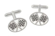 Checkered Flag Cufflinks in Sterling Silver