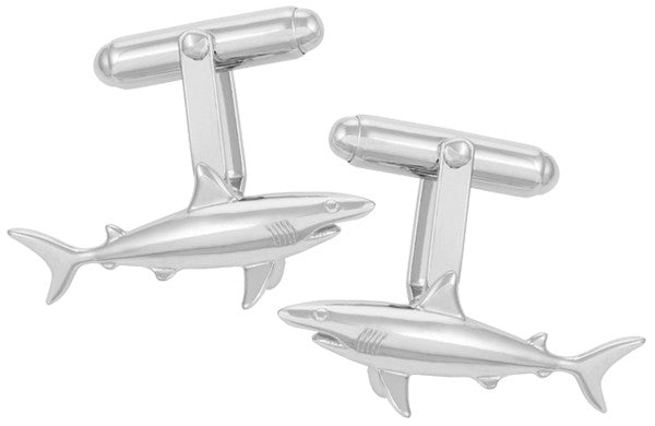Shark Cufflinks in Sterling Silver