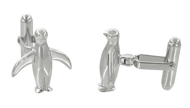 Penguin Cufflinks in Sterling Silver - alternate view