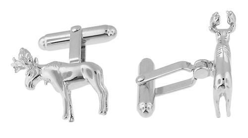 Moose Cufflinks in Sterling Silver - Item: SCL183 - Image: 3