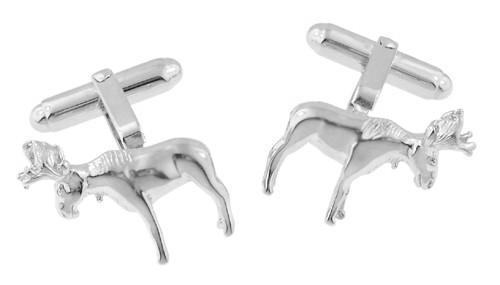 Moose Cufflinks in Sterling Silver - Item: SCL183 - Image: 2