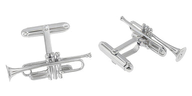 Trumpet Cufflinks in Sterling Silver - alternate view