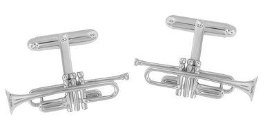 Trumpet Cufflinks in Sterling Silver