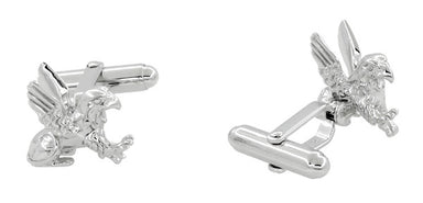 Griffin (Gryphon) Cufflinks in Sterling Silver - alternate view