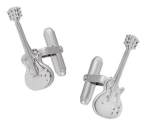 Electric Guitar Cufflinks in 925 Sterling Silver - Item: SCL226 - Image: 3