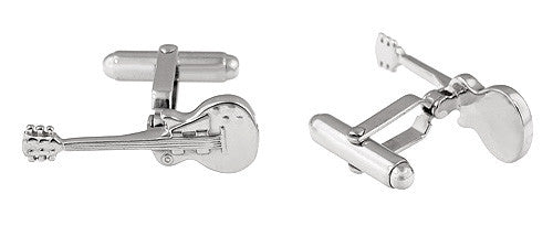 Electric Guitar Cufflinks in 925 Sterling Silver - Item: SCL226 - Image: 2