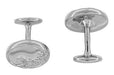 Victorian Scrolls and Fleur-de-Lis Engravable Cufflinks in Sterling Silver