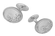 Victorian Scrolls and Fleur-de-Lis Engravable Cufflinks in Sterling Silver