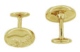 Victorian Scrolls and Fleur-de-Lis Engravable Cufflinks in Solid Sterling Silver with Yellow Gold Vermeil