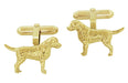 Labrador Retriever Cufflinks in Sterling Silver with Yellow Gold Finish