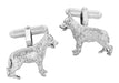 German Shepherd Cufflinks in Sterling Silver
