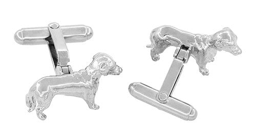 Dachshund Cufflinks in Sterling Silver - Item: SCL233W - Image: 3