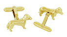 Yellow Gold Plated Solid Sterling Silver Dachshund Cufflinks