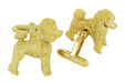 Poodle Cufflinks in Sterling Silver with Yellow Gold Finish