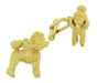 Poodle Cufflinks in Sterling Silver with Yellow Gold Finish