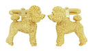 Poodle Cufflinks in Sterling Silver with Yellow Gold Finish