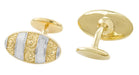 Antique Style Victorian Scrolls Cufflinks in Sterling Silver with Yellow Gold Two Tone Vermeil