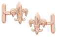 Fleur De Lis Cufflinks in Sterling Silver with Rose Gold Finish