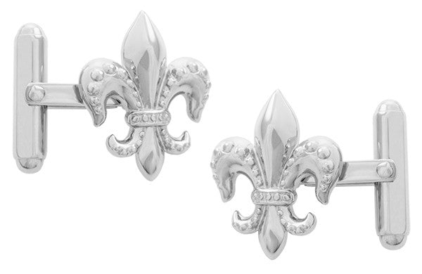 Fleur de Lys Cufflinks in Sterling Silver — Antique Jewelry Mall
