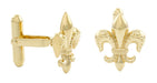 Fleur De Lis Cufflinks with Yellow Gold Finish in Solid Sterling Silver