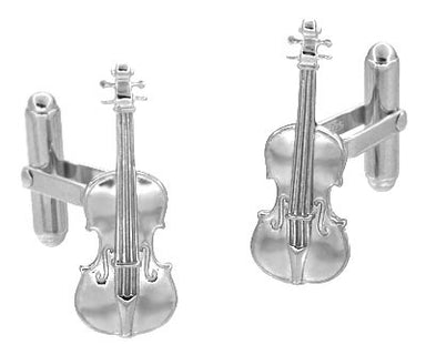 Violin Cufflinks in Sterling Silver