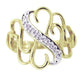 Scroll Hearts Right Hand Ring Set with Diamonds in 14 Karat Gold