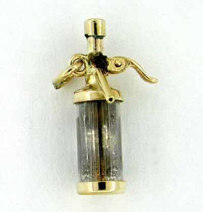 Seltzer Bottle Movable Charm in 14 Karat Gold