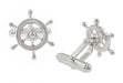 Ship's Wheel Nautical Cufflinks in Solid Sterling Silver