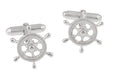 Ship's Wheel Nautical Cufflinks in Solid Sterling Silver