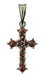 Small Rose Cut Bohemian Red Garnet Cross in Sterling Silver with Antique Finish - ACSS4