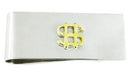 Sterling Silver Money Clip with 14 Karat Solid Gold "$" Dollar Sign Accent