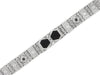 Art Deco Onyx and Diamond Filigree Bracelet in Sterling Silver