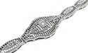 Vintage Style Art Deco Floral Filigree Diamond Bracelet in Sterling Silver