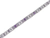 Art Deco Filigree Straightline Amethyst Bracelet in Sterling Silver