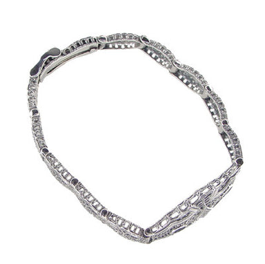 Art Deco Marquise Sapphire and Diamond Filigree Bracelet in Sterling Silver - alternate view