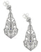 Art Deco Filigree Sapphires and Scrolls Dangling Earrings in Sterling Silver