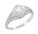 Art Deco 1/3 Carat Diamond Filigree Engagement Ring in Sterling Silver