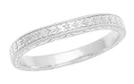 Art Deco Vintage-Inspired Carved Wheat Curved Wedding Band in Sterling Silver