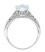 1.45 Carat Blue Topaz Promise Ring in Sterling Silver | Edwardian Filigree Dome Solitaire