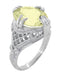 Art Deco Oval Filigree Lemon Quartz Statement Ring in Sterling Silver | 4.35 Carats