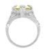 Art Deco Oval Filigree Lemon Quartz Statement Ring in Sterling Silver | 4.35 Carats