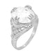 Art Deco Filigree Engraved 5 Carat Oval White Topaz Ring in Sterling Silver