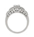 Art Deco Engraved White Sapphire Band Ring in Sterling Silver