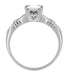 Art Deco Hearts and Clovers White Topaz Solitaire Promise Ring in Sterling Silver