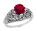 Edwardian Filigree Ruby Promise Ring in Sterling Silver | 1.5 Carats
