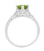 Art Deco Flowers & Wheat Engraved Peridot Promise Ring in Sterling Silver | Vintage Replica