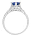 Art Deco Floral Filigree Lab Created Blue Sapphire Promise Ring in Sterling Silver