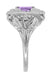 Art Nouveau Princess Cut Amethyst Ring in Sterling Silver