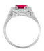 Princess Cut Ruby Art Nouveau Ring in Sterling Silver