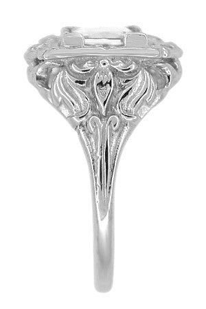 Art Nouveau Antique Style Square White Topaz Ring in Sterling Silver - Item: SSR615WT - Image: 4